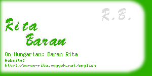 rita baran business card